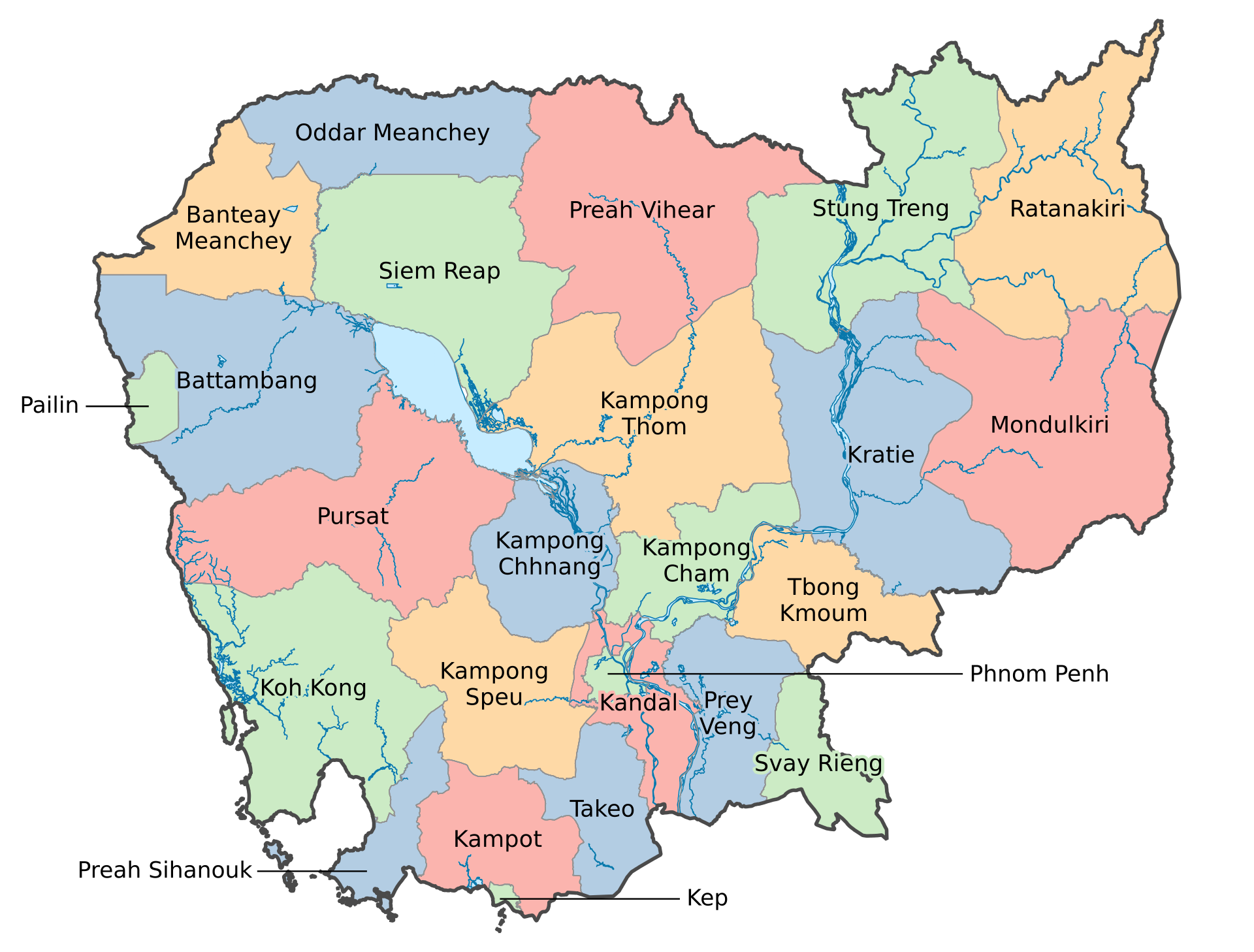 Map of Cambodia Provinces